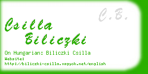 csilla biliczki business card